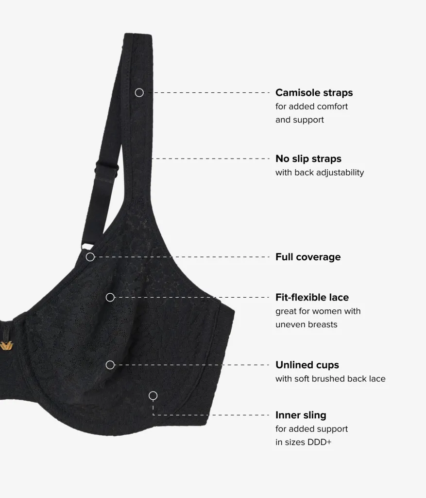 Wacoal Full Figure|Unlined * High Bar™ Underwire Bra Black