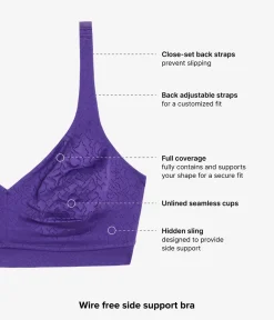 Wacoal Full Figure|Unlined * Inside Job™ Wire Free Bra Purple Indigo