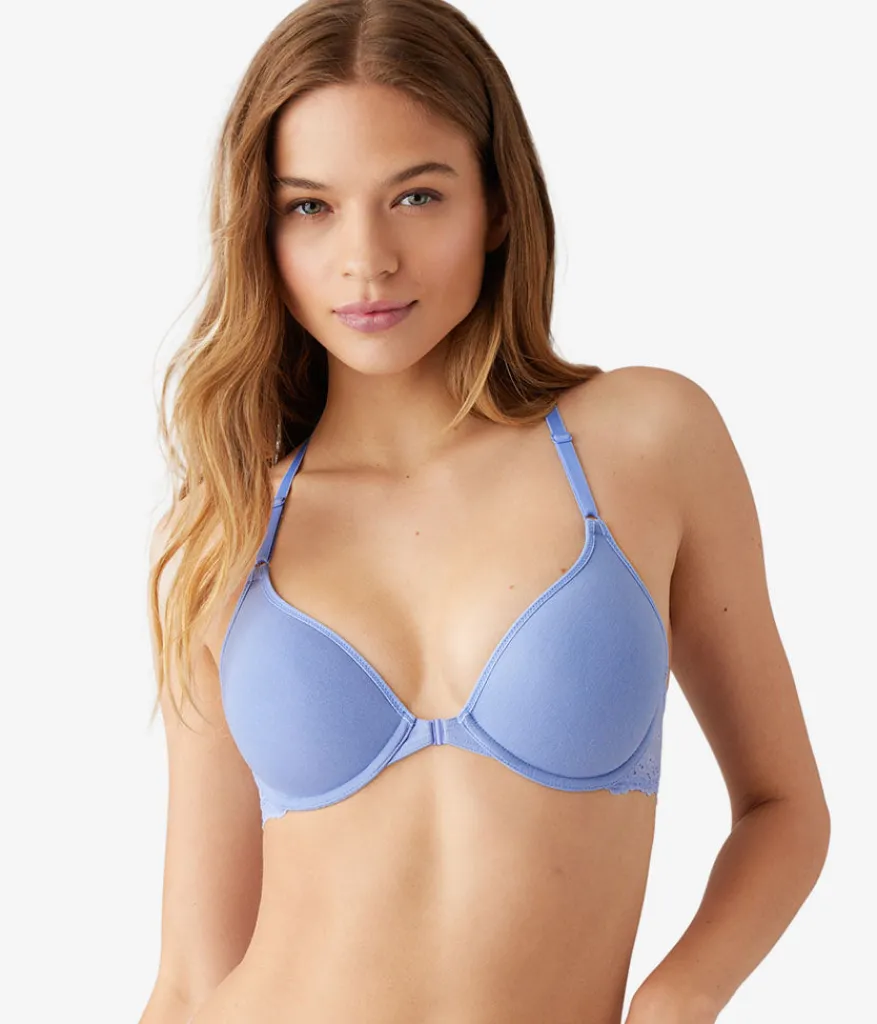 Wacoal T-Shirt|Racerback/Convertible * Inspired Eyelet Front Close T-Shirt Bra Pale Iris