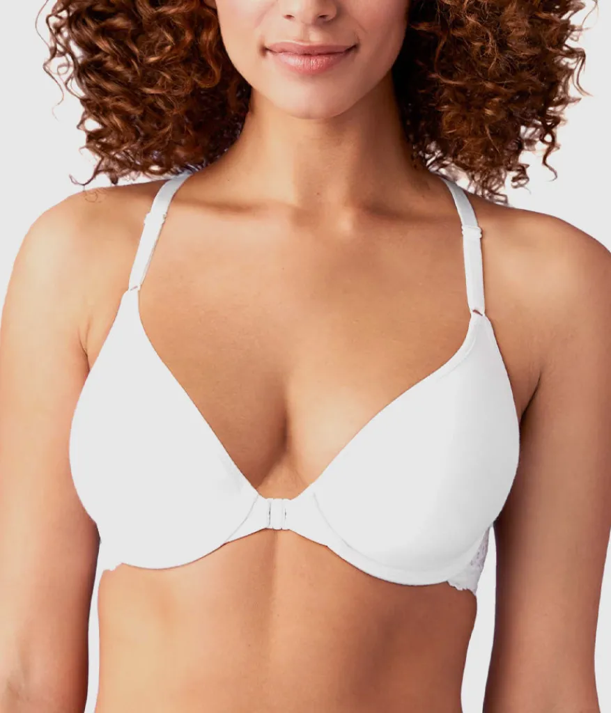 Wacoal T-Shirt|Racerback/Convertible * Inspired Eyelet Front Close T-Shirt Bra White