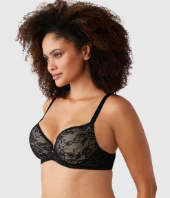 Wacoal Seamless|Lace * Lace Finesse T-Shirt Bra Black/Toast