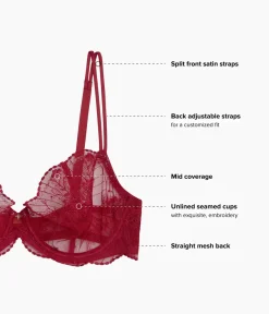 Wacoal Unlined|Underwire * Midnight Soiree Underwire Bra Regina Red