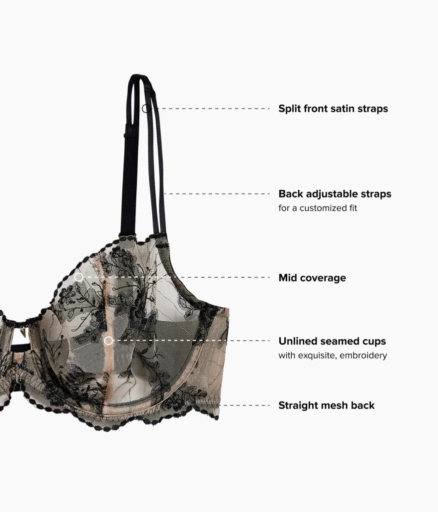 Wacoal Unlined|Underwire * Midnight Soiree Underwire Bra Caviar