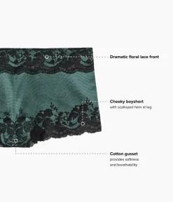 Wacoal Panties|Boyshort * odern Affair Boyhort Silver Pine/Black
