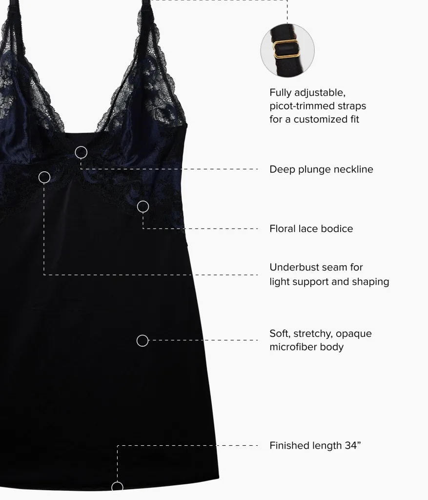 Wacoal Chemises & Bodysuits * odern Affair Cheie Night Sky/Black