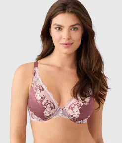 Wacoal Unlined|Lace * Modern Affair Plunge Underwire Bra Rose Brown/Cradle Pink