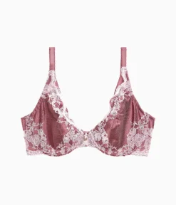 Wacoal Unlined|Lace * Modern Affair Plunge Underwire Bra Rose Brown/Cradle Pink