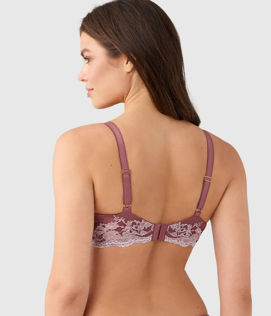 Wacoal Unlined|Lace * Modern Affair Plunge Underwire Bra Rose Brown/Cradle Pink