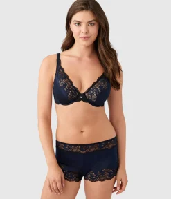 Wacoal Unlined|Lace * Modern Affair Plunge Underwire Bra Night Sky/Black