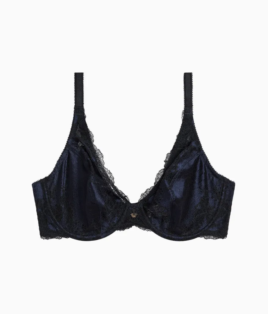 Wacoal Unlined|Lace * Modern Affair Plunge Underwire Bra Night Sky/Black