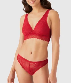 Wacoal Unlined|Lace * No tring Attached Braette Crimson Red