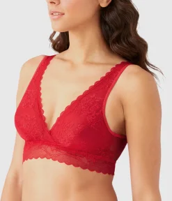 Wacoal Unlined|Lace * No tring Attached Braette Crimson Red