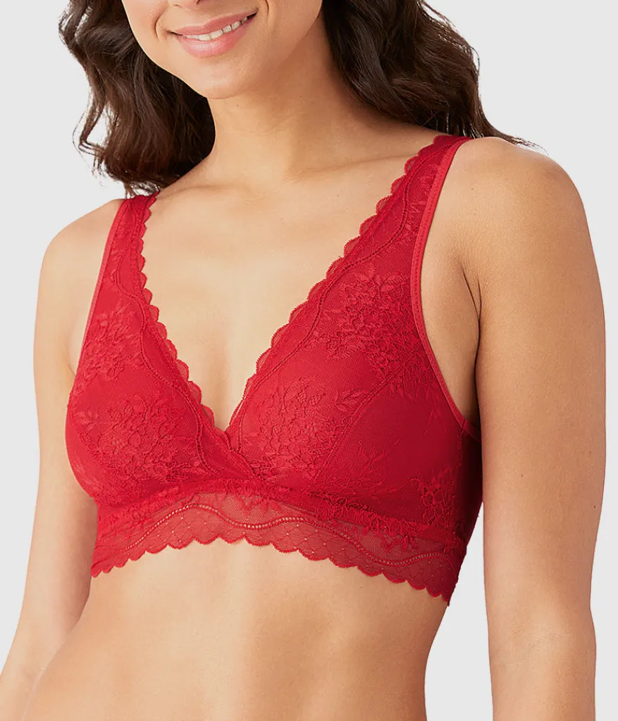 Wacoal Unlined|Lace * No tring Attached Braette Crimson Red