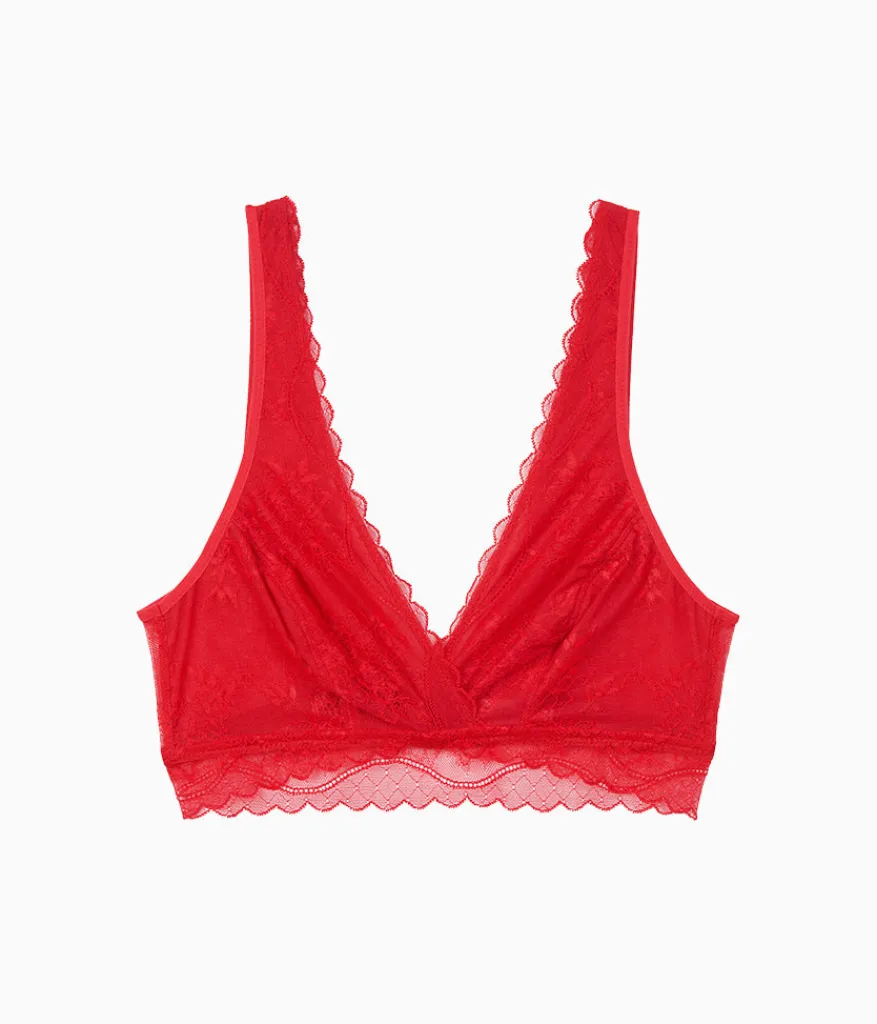 Wacoal Unlined|Lace * No tring Attached Braette Crimson Red