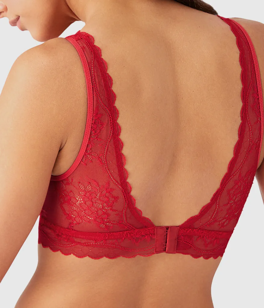 Wacoal Unlined|Lace * No tring Attached Braette Crimson Red