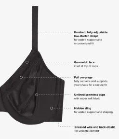 Wacoal Full Figure|Seamless * Perfect Primer Full Figure Underwire Bra Black