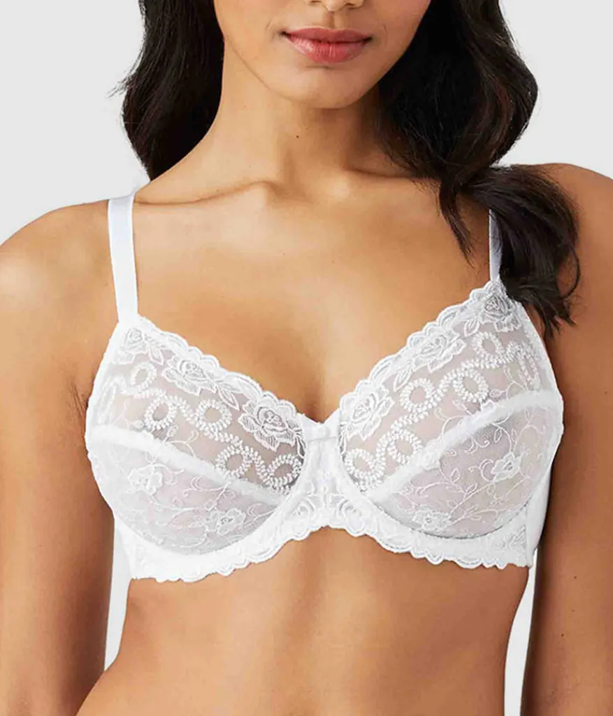 Wacoal Unlined|Lace * Renaissance Rose Underwire Bra White