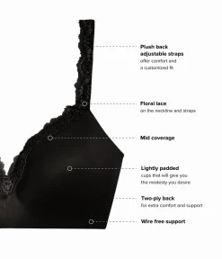 Wacoal Seamless|Lace * Softly Styled Wire Free T-Shirt Bra Black