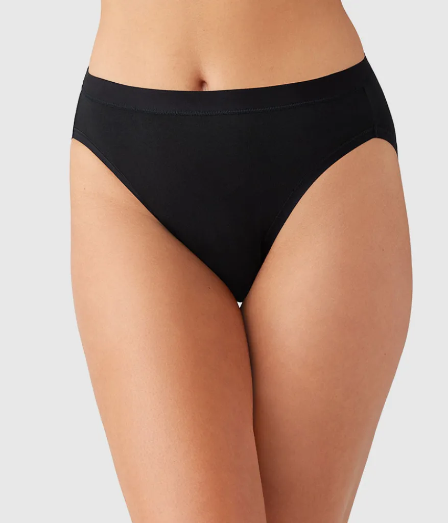 Wacoal Hi-Cut * Undertated Cotton Hi-Cut Black