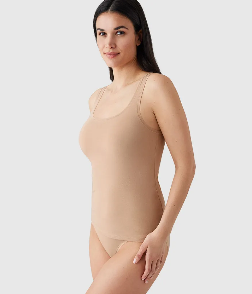 Wacoal Camis & Tanks * Undertated Cotton Tank Praline
