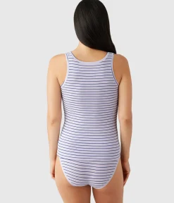 Wacoal Camis & Tanks * Undertated Cotton Tank Orchid Petal Stripe