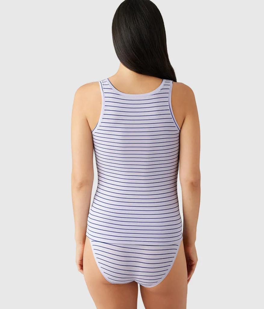 Wacoal Camis & Tanks * Undertated Cotton Tank Orchid Petal Stripe