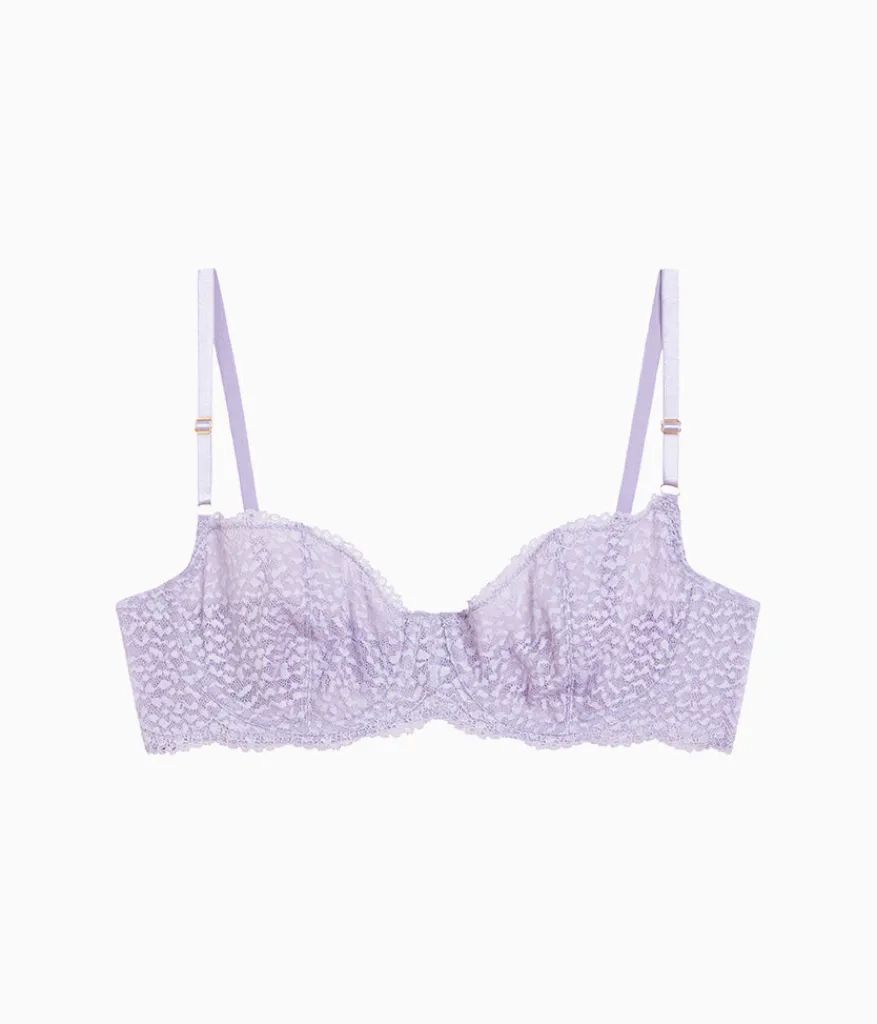 Wacoal Unlined|Lace * Untamed Demi Underwire Bra Lavender Gray