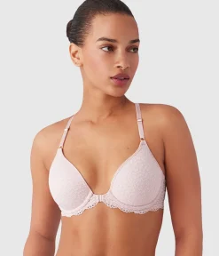 Wacoal Racerback/Convertible|Lace * Untamed Front Close T-Shirt Bra Rose Smoke