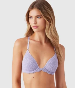 Wacoal Underwire|Lace * Untamed Front Close T-Shirt Bra Lavender Gray