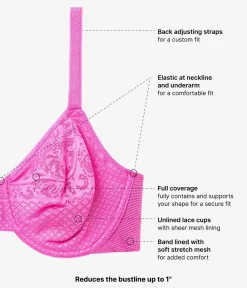 Wacoal Full Figure|Unlined * Visual Effects Minimizer Bra Wild Azalea