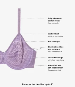 Wacoal Full Figure|Unlined * Visual Effects Minimizer Bra Italian Grape