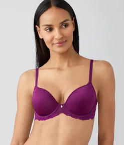 Wacoal Seamless|Lace * Vivid Attraction T-Shirt Bra Dark Purple