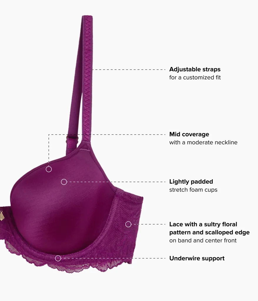 Wacoal Seamless|Lace * Vivid Attraction T-Shirt Bra Dark Purple