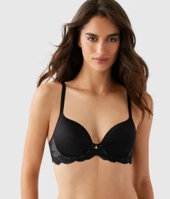 Wacoal Seamless|Lace * Vivid Attraction T-Shirt Bra Black