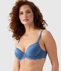 Wacoal Seamless|Lace * Vivid Attraction T-Shirt Bra Blue Horizon