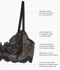 Wacoal Unlined|Lace * Vivid Attraction Underwire Bra Black