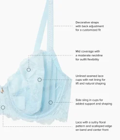 Wacoal Unlined|Lace * Vivid Attraction Underwire Bra Soft Sky